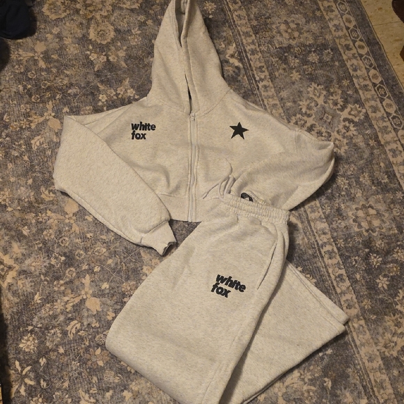 White Fox Boutique Other - White Fox Boutique Gray Hoodie and Sweatpants Set